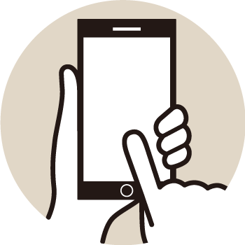 スマートフォンを操作するイラスト