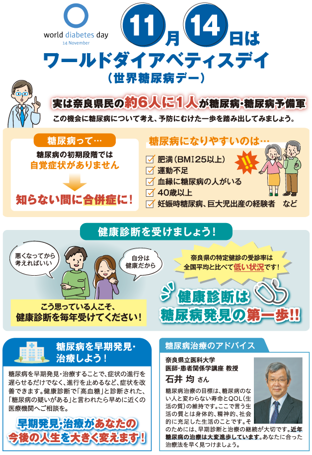 11月14日はワールドダイアベティスデイ（世界糖尿病デー）