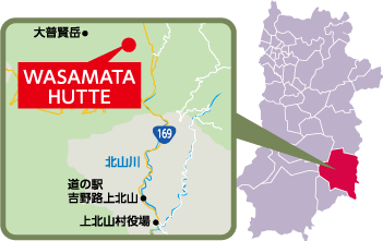 和佐又山ヒュッテへの地図