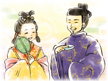 駿河麻呂と坂上郎女イラスト