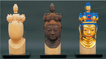 聖林寺十一面観音菩薩像工程模型（頭部）