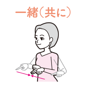 一緒に（共に）