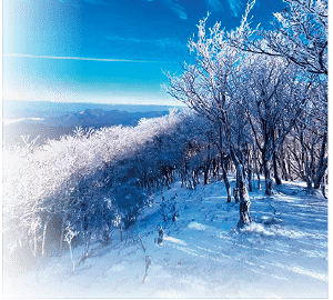 冬の三峰山と姫石の湯1