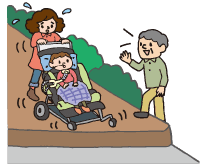 ベビーカーと段差