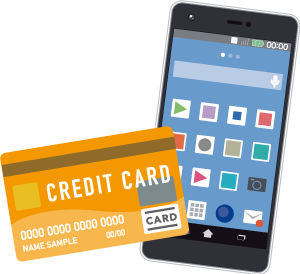 クレジットカードとスマートフォンのイラスト