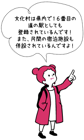 文化村は県内で16番目の道の駅としても登録されてる
