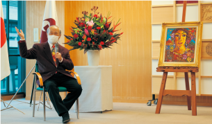 画家の絹谷幸二さんに奈良県民栄誉賞を授与2