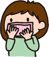 ティッシュ・ハンカチで口・鼻を覆う