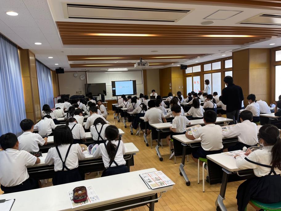 川西小学校での県政出前トークの様子