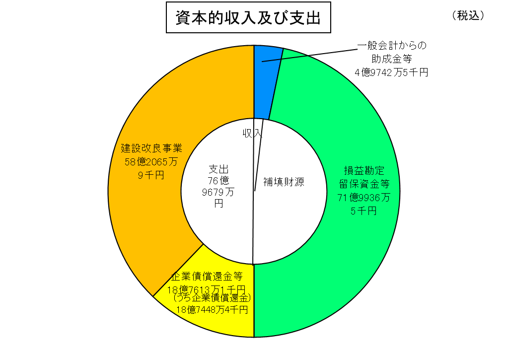 資本的収入及び支出の円グラフ