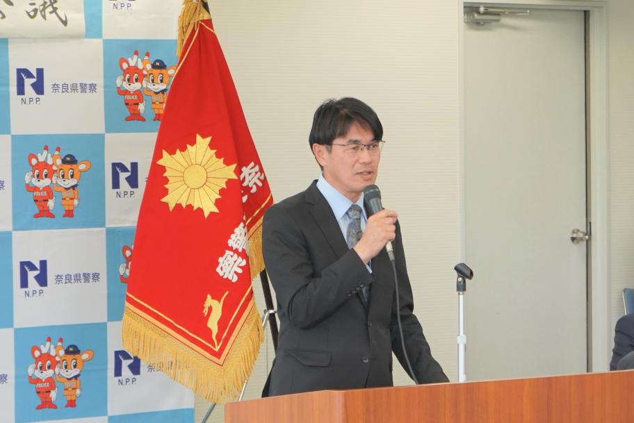 挨拶を述べる山下知事