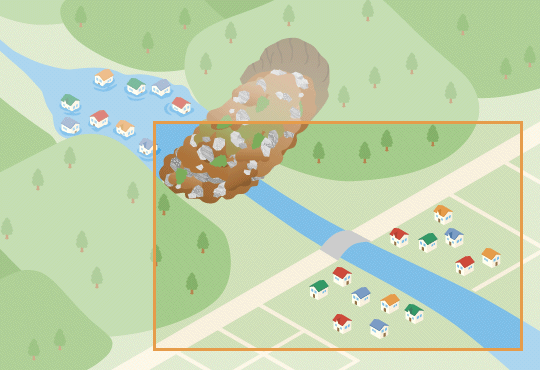 土石流による被害イメージ