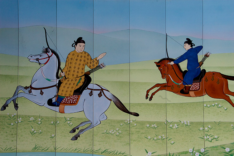 滋賀県東近江市の万葉の森・船岡山公園にあるレリーフ