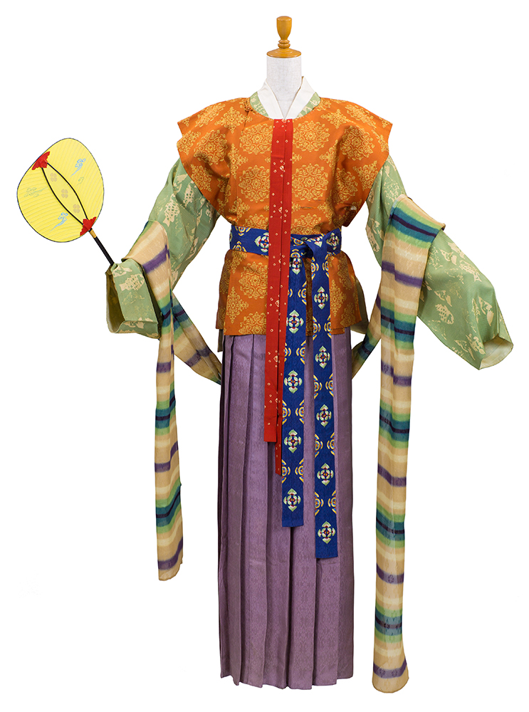 赤地唐花紋錦唐衣の画像