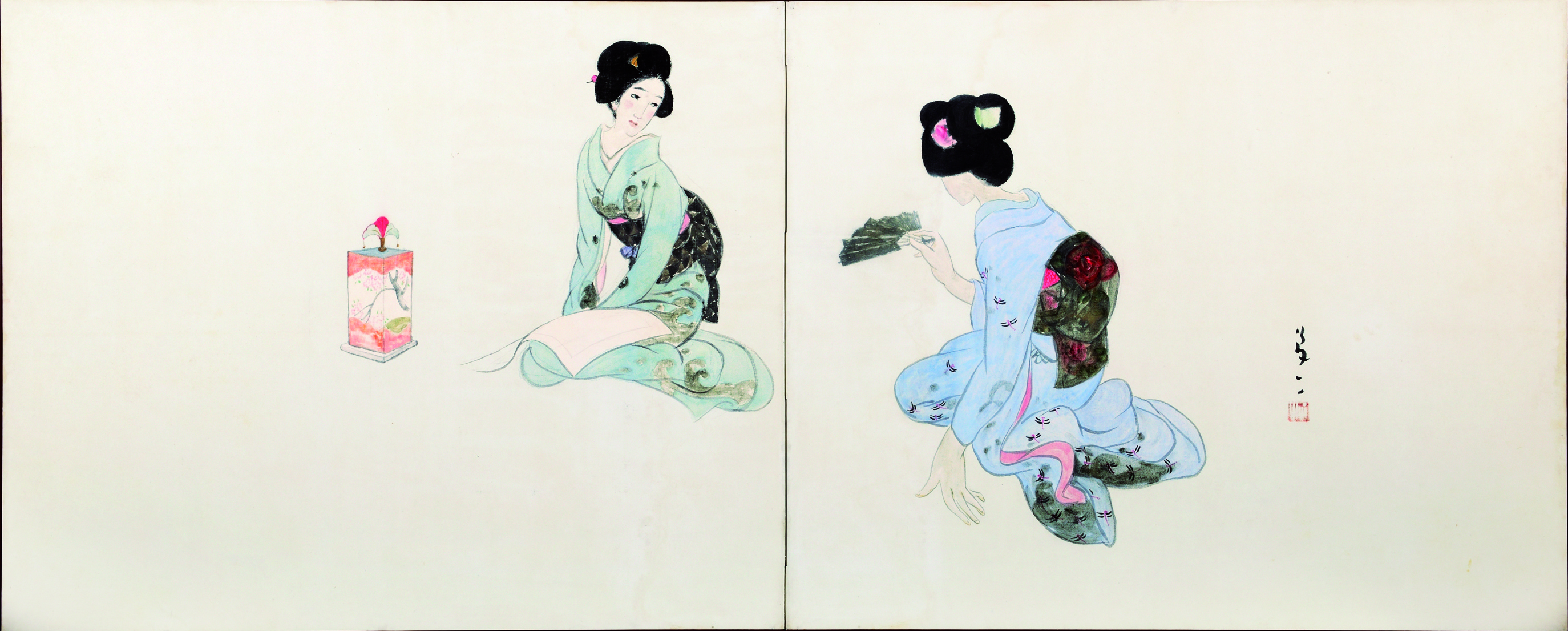 竹久夢二《投扇興》画像