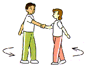 手を取り合って前後歩き