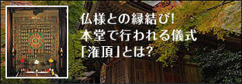 仏様との縁結び！本堂で行われる儀式「潅頂」とは？