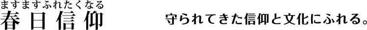 ますますふれたくなる春日信仰守られてきた信仰と文化にふれる。