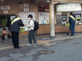当日の様子（近鉄田原本駅）