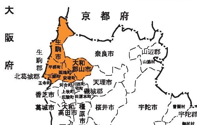 奈良県の地図