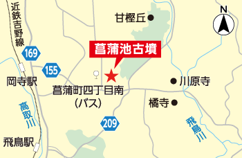 菖蒲池古墳の地図