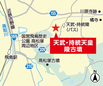 天武・持統天皇陵古墳の地図