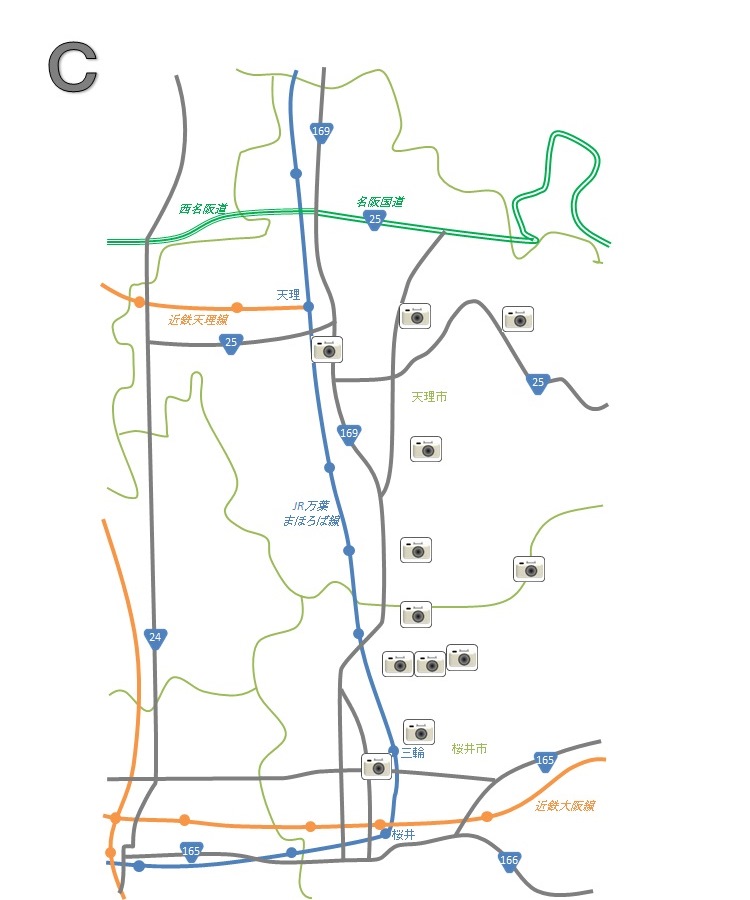 山の辺の道周辺の地図