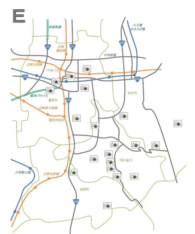 飛鳥藤原周辺の地図