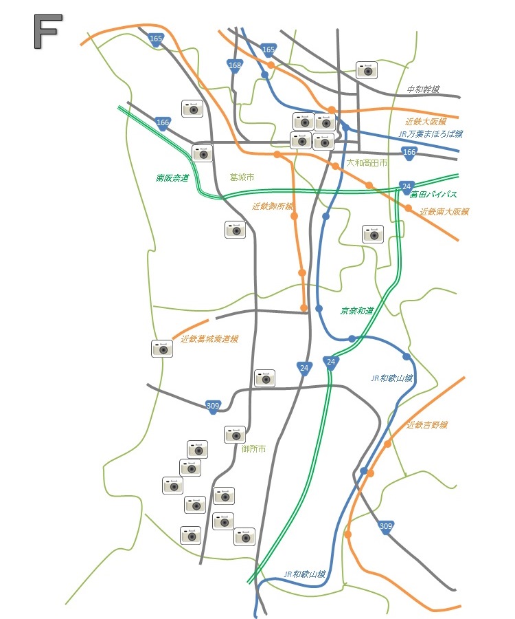 葛城の道周辺の地図