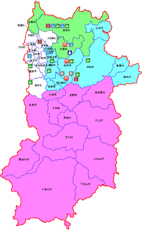 奈良県景観資産「記紀・万葉」地図