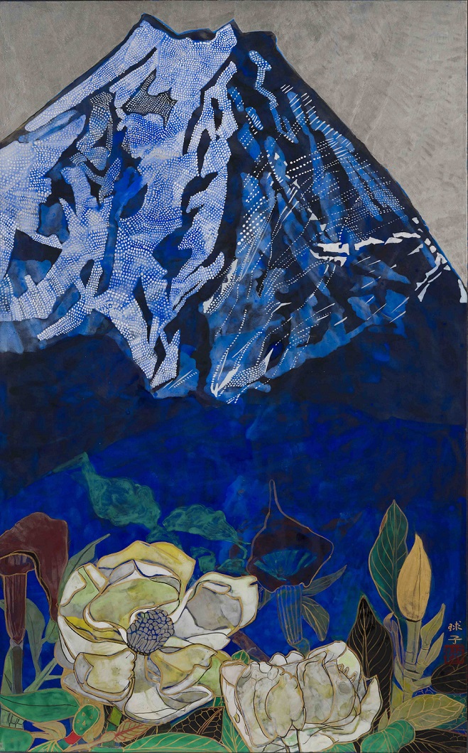 片岡球子「富士に献花」佐藤美術館蔵