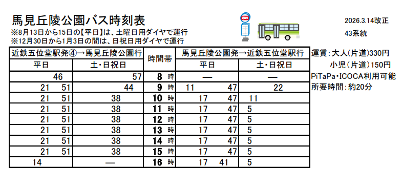バス時刻表