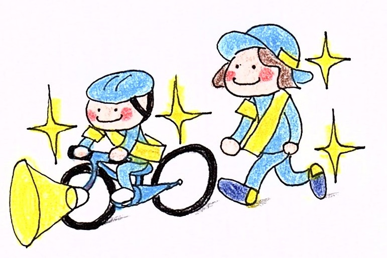 自転車夜間運転時服装等のイラスト