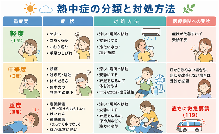 熱中症の分類と対処法