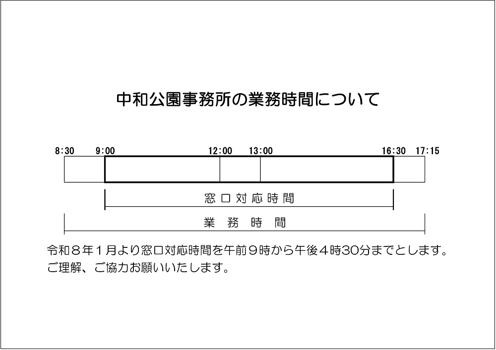 中和公園事務所の業務時間について