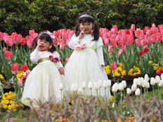 おやゆび姫の衣装体験の様子