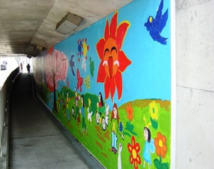 壁画完成の様子1