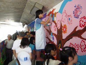 壁画作成の様子2
