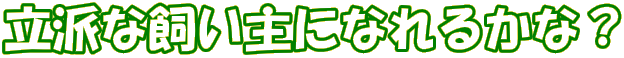 立派な飼い主になれるかな?