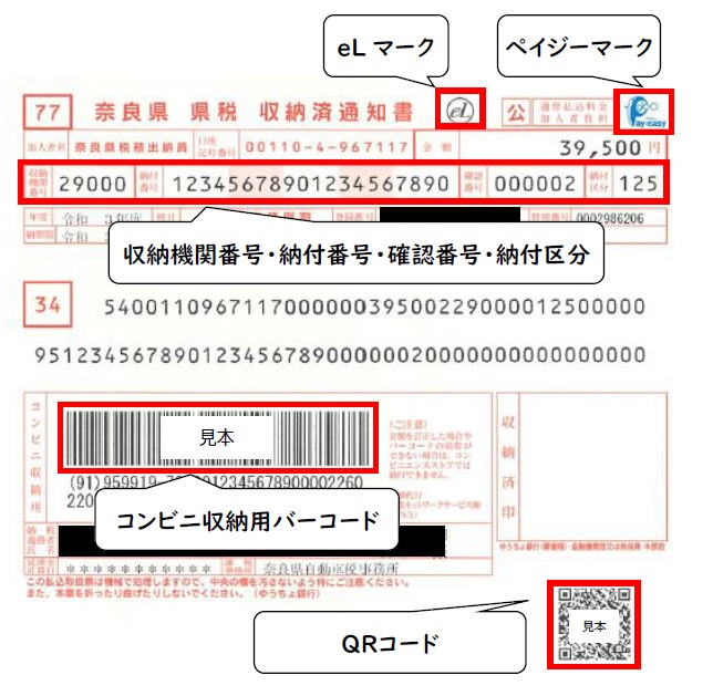 納付書等のイメージ画像