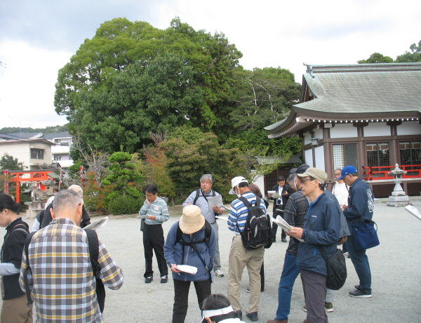 龍田神社にて当地の解説