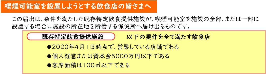 喫煙可能室設置施設届出