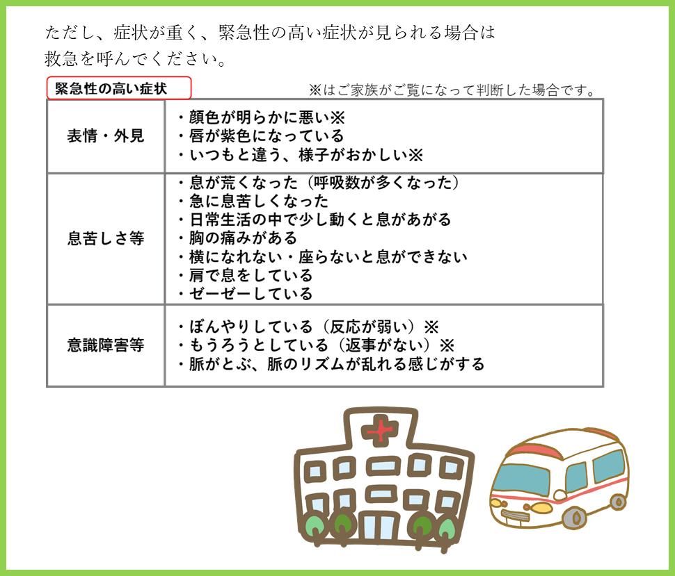 緊急性の高い症状