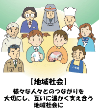 互いに温かく支え合う地域社会に