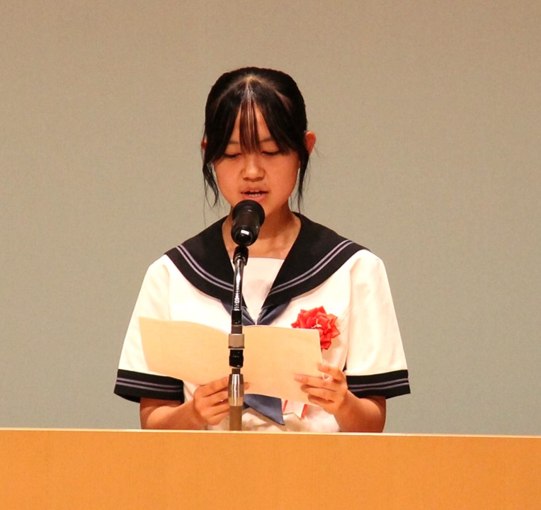最優秀賞 奈良学園登美ヶ丘中学校3年　岡本 美佳さん