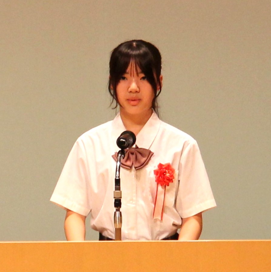 優秀賞 葛城市立新庄中学校3年 吉村 心優さん