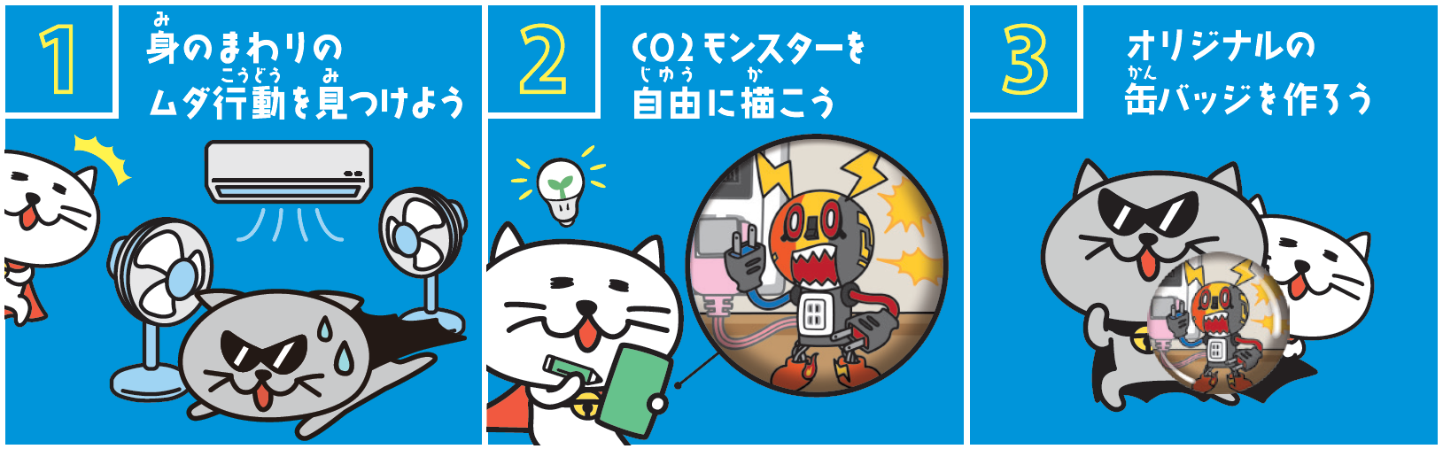 CO2モンスター缶バッジ作成手順