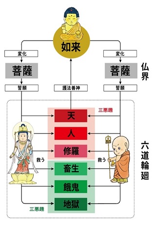 仏の尊格と仏教輪廻思想図解