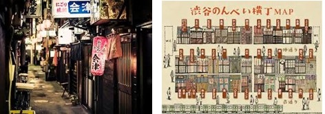 渋谷のんべい横丁と店舗地図