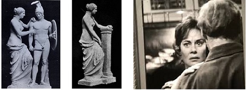 ミロのヴィーナス復元案画像と映画「かくも長き不在」の一場面